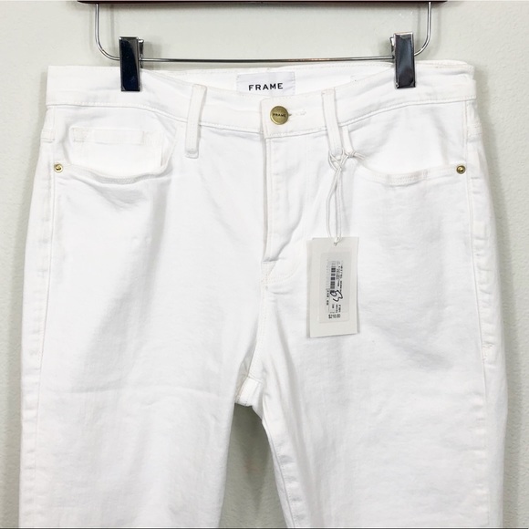 Frame Le Skinny De Jeanne Crop White Sz 30 - Picture 10 of 14